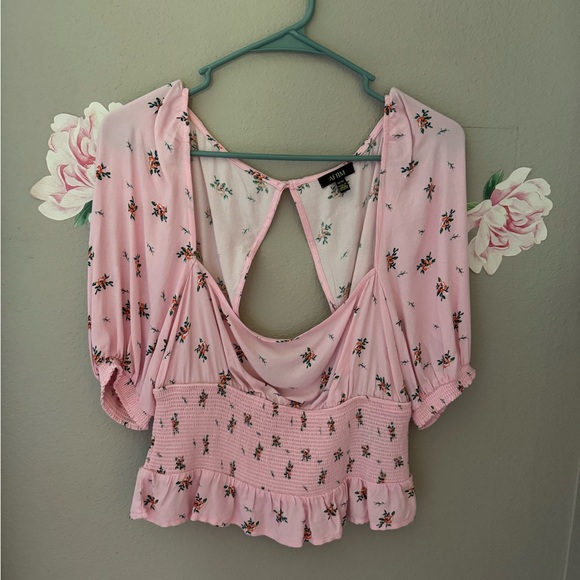Nordstrom brand AFRM CROP like top spring size Medium pink - Picture 1 of 7